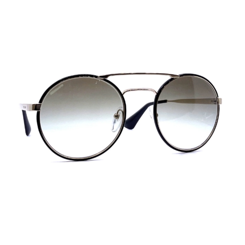 PRADA Round Sunglasses SPR 51S Black/Silver